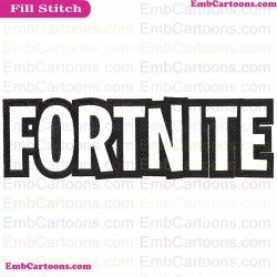 Fortnite Logo Silhouette Embroidery Design 13