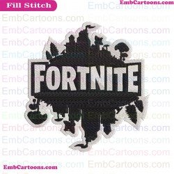 Fortnite Logo Silhouette Embroidery Design 14