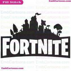 Fortnite Logo Silhouette Embroidery Design 15