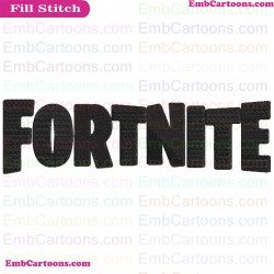 Fortnite Logo Silhouette Embroidery Design 16