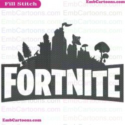 Fortnite Logo Silhouette Embroidery Design 18