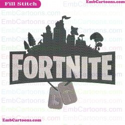 Fortnite Logo Silhouette Embroidery Design 19
