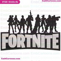 Fortnite Logo Silhouette Embroidery Design 20