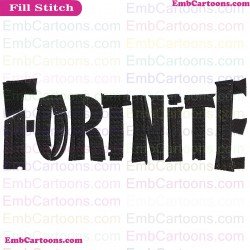 Fortnite Logo Silhouette Embroidery Design 21