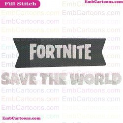 Fortnite Logo Silhouette Embroidery Design 22