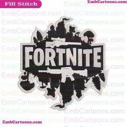 Fortnite Logo Silhouette Embroidery Design 23