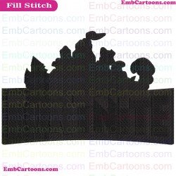 Fortnite Logo Silhouette Embroidery Design 24