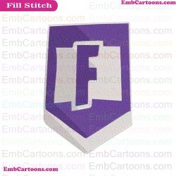 Fortnite Logo Silhouette Embroidery Design 26