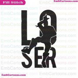 Fortnite Loser Silhouette Embroidery Design