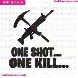 Fortnite One Shot One Kill Svg Embroidery Design