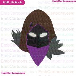 Fortnite Raven Silhouette Embroidery Design 03