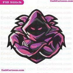 Fortnite Raven Silhouette Embroidery Design 04