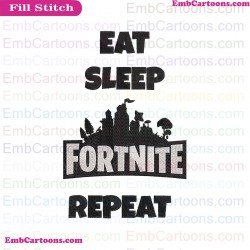 Fortnite Repeat Silhouette Embroidery Design