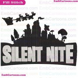 Fortnite Silent Nite Silhouette Embroidery Design
