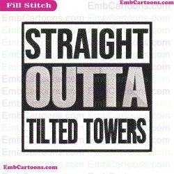 Fortnite Silhouette Straight Outta Tilted Towers Silhouette Embroidery Design 02