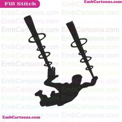 Fortnite Skydiving Silhouette Embroidery Design 01
