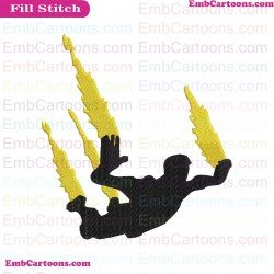 Fortnite Skydiving Silhouette Embroidery Design