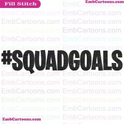 Fortnite Squad Goals Silhouette Embroidery Design 04