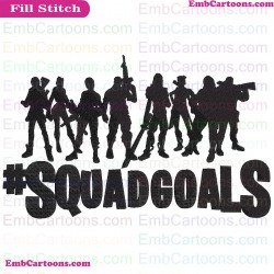 Fortnite Squad Goals Silhouette Embroidery Design 09