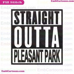 Fortnite Straight Outta Pleasant Park Silhouette Embroidery Design