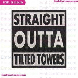 Fortnite Straight Outta Tilted Towers Silhouette Embroidery Design 01