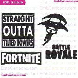 Fortnite Straight Outta Tilted Towers Silhouette Embroidery Design 02