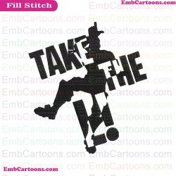 Fortnite Take The L Emote Silhouette Embroidery Design