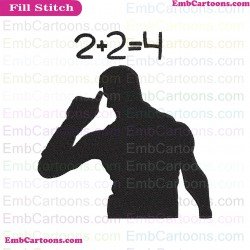 Fortnite Thinking Silhouette Embroidery Design