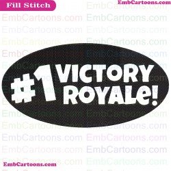 Fortnite Victory Royal Silhouette Embroidery Design 02