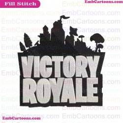 Fortnite Victory Royale Silhouette Embroidery Design