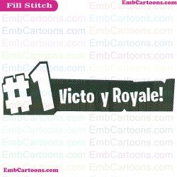 Fortnite Victory Silhouette Embroidery Design 03
