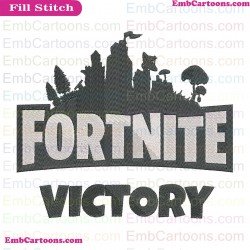 Fortnite Victory Silhouette Embroidery Design 06