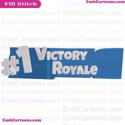 Fortnite Victory Silhouette Embroidery Design 07
