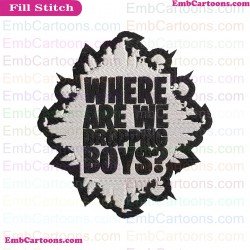 Fortnite Where Are We Dropping Boys Silhouette Embroidery Design 02