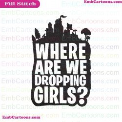 Fortnite Where Are We Dropping Boys Silhouette Embroidery Design 05