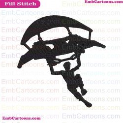 Fortnite Where We Droppins Boy Silhouette Embroidery Design 03