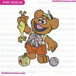 Fozzie Muppet Babies Embroidery Design