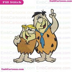 Fred Flintstone And Barney Rubble The Flintstones Embroidery Design