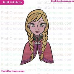 Frozen Anna Embroidery Design