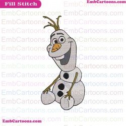 Frozen Olaf Sitting Embroidery Design