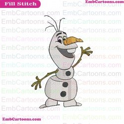 Frozen Olaf Waving Embroidery Design