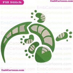 Gekko Sign Green PJ Masks Embroidery Design