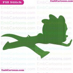 Gekko Silhouettes Green PJ Masks Embroidery Design