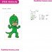 Gekko Silhouettes PJ Masks Embroidery Design