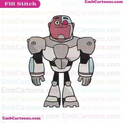 Go Cyborg Teen Titans Embroidery Design
