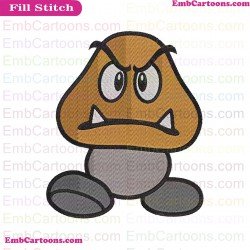Goomba Super Mario Embroidery Design