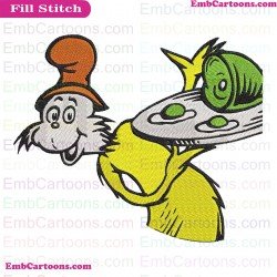 Green Eggs And Ham Waiter Server Dr Seuss The Cat In The Hat Embroidery Design 2