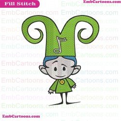 Green Notekins Embroidery Design