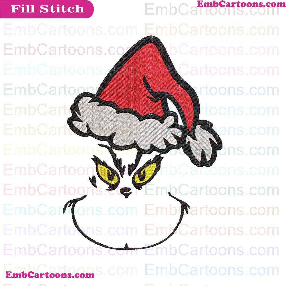 Grinch Face Christmas Dr Seuss The Cat In The Hat Embroidery Design Grinch Face Applique Design, Grinch Face Embroidery Design, Face Christmas Applique Design, Face Christmas Embroidery Design, Christmas Dr Applique Design, Christmas Dr Embroidery Design, Dr Seuss Applique Design, Dr Seuss Embroidery Design, Seuss The App