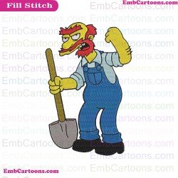 Groundskeeper Willie The Simpsons Embroidery Design
